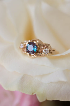 Engagement rings with alexandrite Azalea  style by Eden Garden Jewelry™