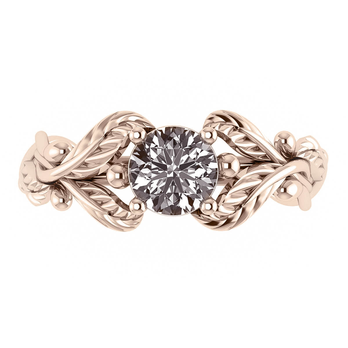 Cornus | custom engagement ring setting, round gemstone 6 mm - Eden Garden Jewelry™