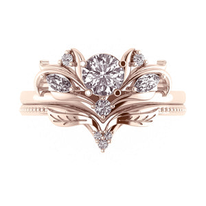 Swanlake | custom bridal ring setting, round cut gemstone 5 mm - Eden Garden Jewelry™