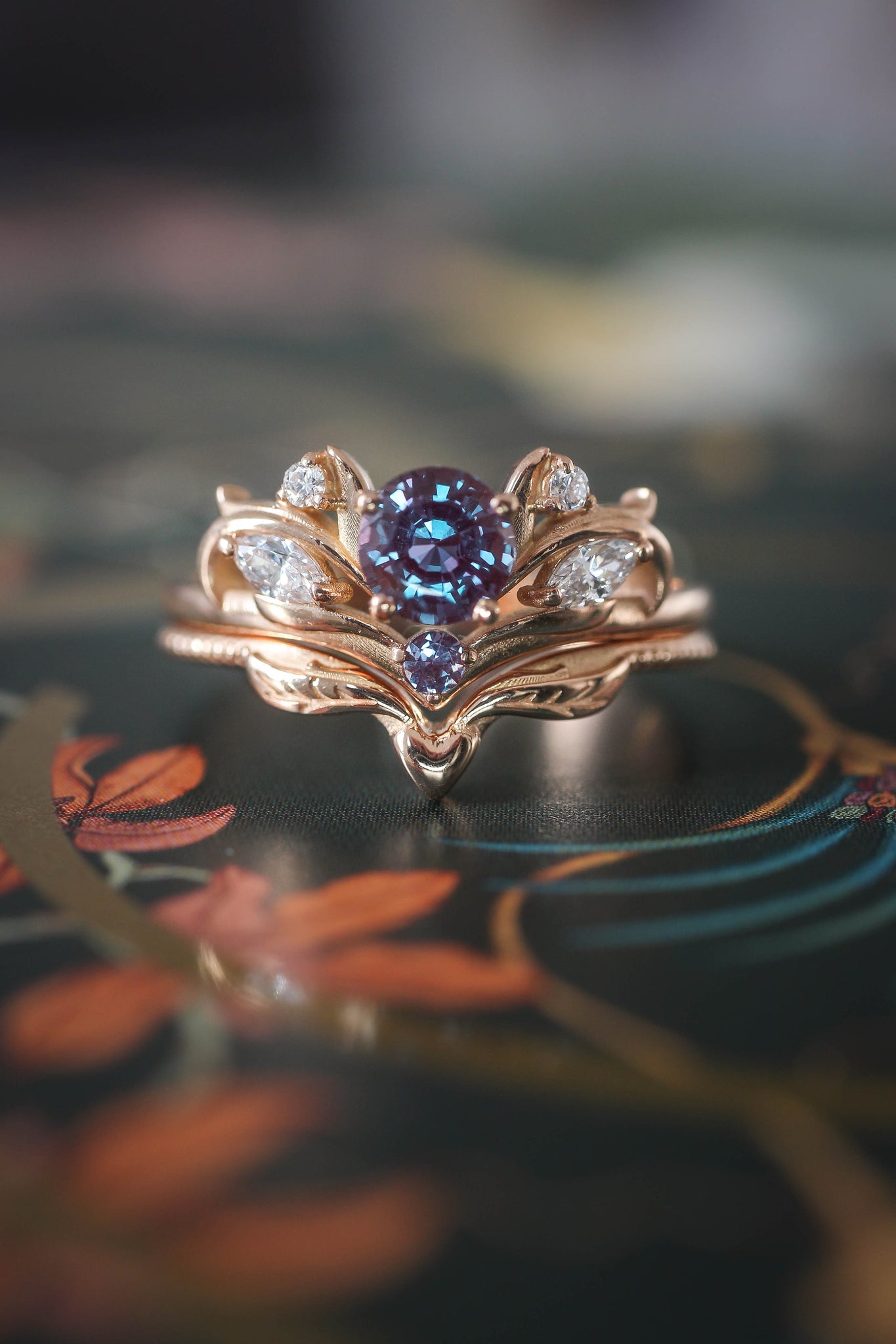Swanlake | custom bridal ring setting, round cut gemstone 5 mm - Eden Garden Jewelry™
