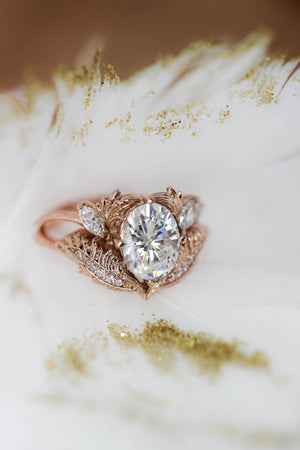 Oval moissanite engagement ring / Adonis - Eden Garden Jewelry™