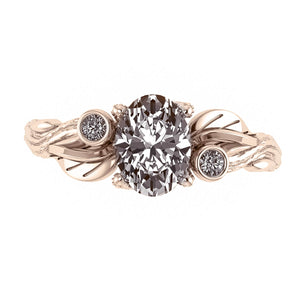 Arius vertical | 8x6 mm oval cut gemstone setting - Eden Garden Jewelry™