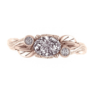 Arius horizontal | 7x5 mm oval cut gemstone setting - Eden Garden Jewelry™