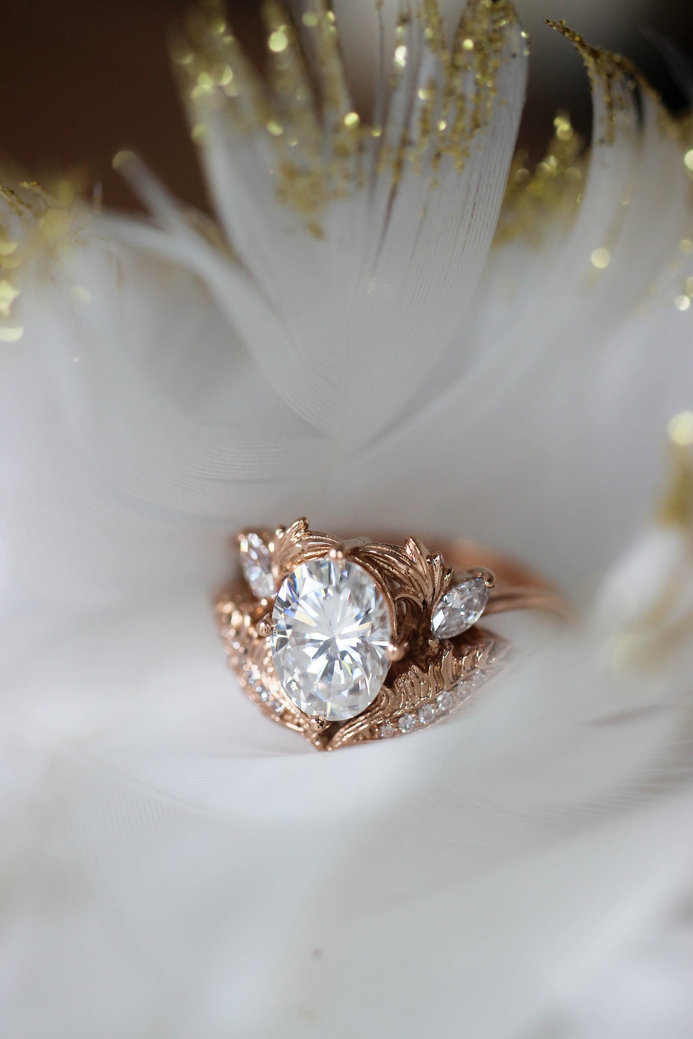 Oval moissanite engagement ring / Adonis - Eden Garden Jewelry™