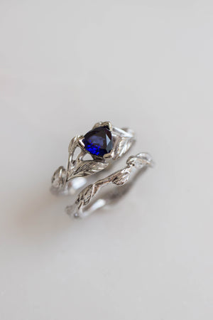 Trillion cut sapphire ring / Clematis - Eden Garden Jewelry™
