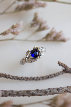 Trillion cut sapphire ring / Clematis - Eden Garden Jewelry™