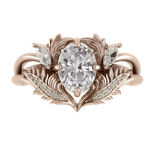 Adonis | oval gemstone setting with marquises - Eden Garden Jewelry™