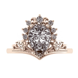 Ariadne | engagement ring, pear cut 10x7 mm gemstone setting - Eden Garden Jewelry™