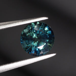 Sapphire Teal | natural, bluish green, color-changing, round cut 6.5 mm, 1.5ct - Eden Garden Jewelry™