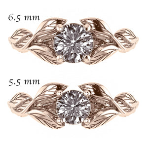 Clematis | branch engagement ring setting, round gemstone - Eden Garden Jewelry™