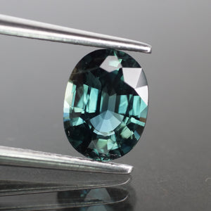 Sapphire | natural, teal (bluish green), oval cut 8x6 mm, 1.68 ct, Thailand - Eden Garden Jewelry™