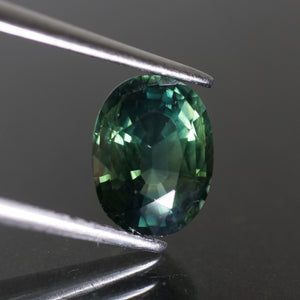 Sapphire | natural, dark teal (greenish blue), oval cut 8x6 mm, IF, 1.68 ct, Thailand - Eden Garden Jewelry™