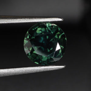 Sapphire Teal | natural, deep greenish blue, round cut 6.5 mm, 1.1ct - Eden Garden Jewelry™