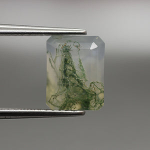 Moss agate | emerald shape 9x7mm - choose yours - Eden Garden Jewelry™