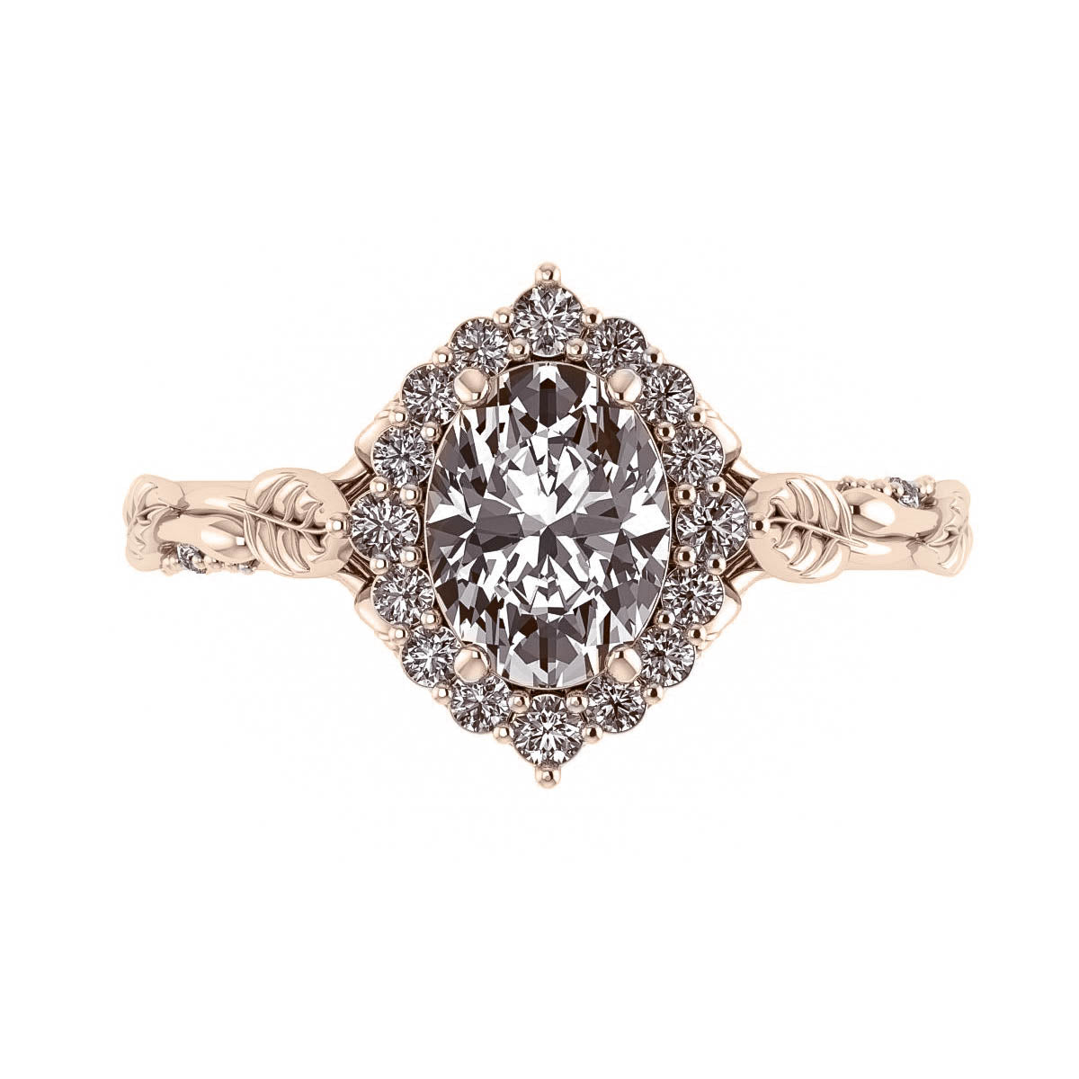 Florentina | custom engagement ring with oval cut gemstone 8x6 mm - Eden Garden Jewelry™