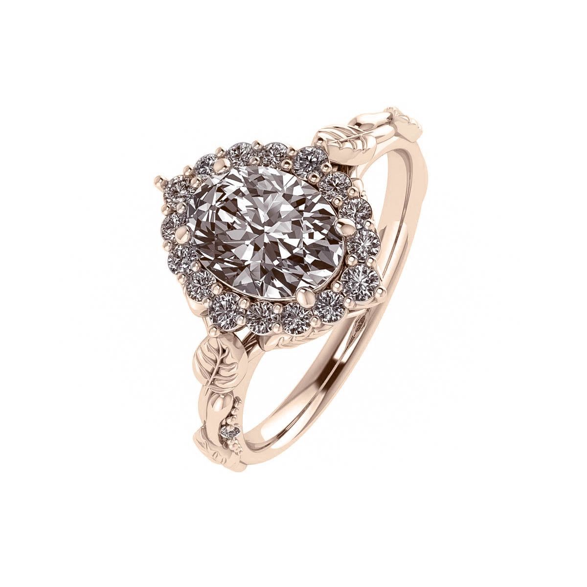 Florentina | custom engagement ring with oval cut gemstone 8x6 mm - Eden Garden Jewelry™