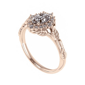 Florentina | custom engagement ring with oval cut gemstone 7x5 mm - Eden Garden Jewelry™