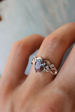 Callisto | 7x5 mm pear cut gemstone engagement ring setting - Eden Garden Jewelry™