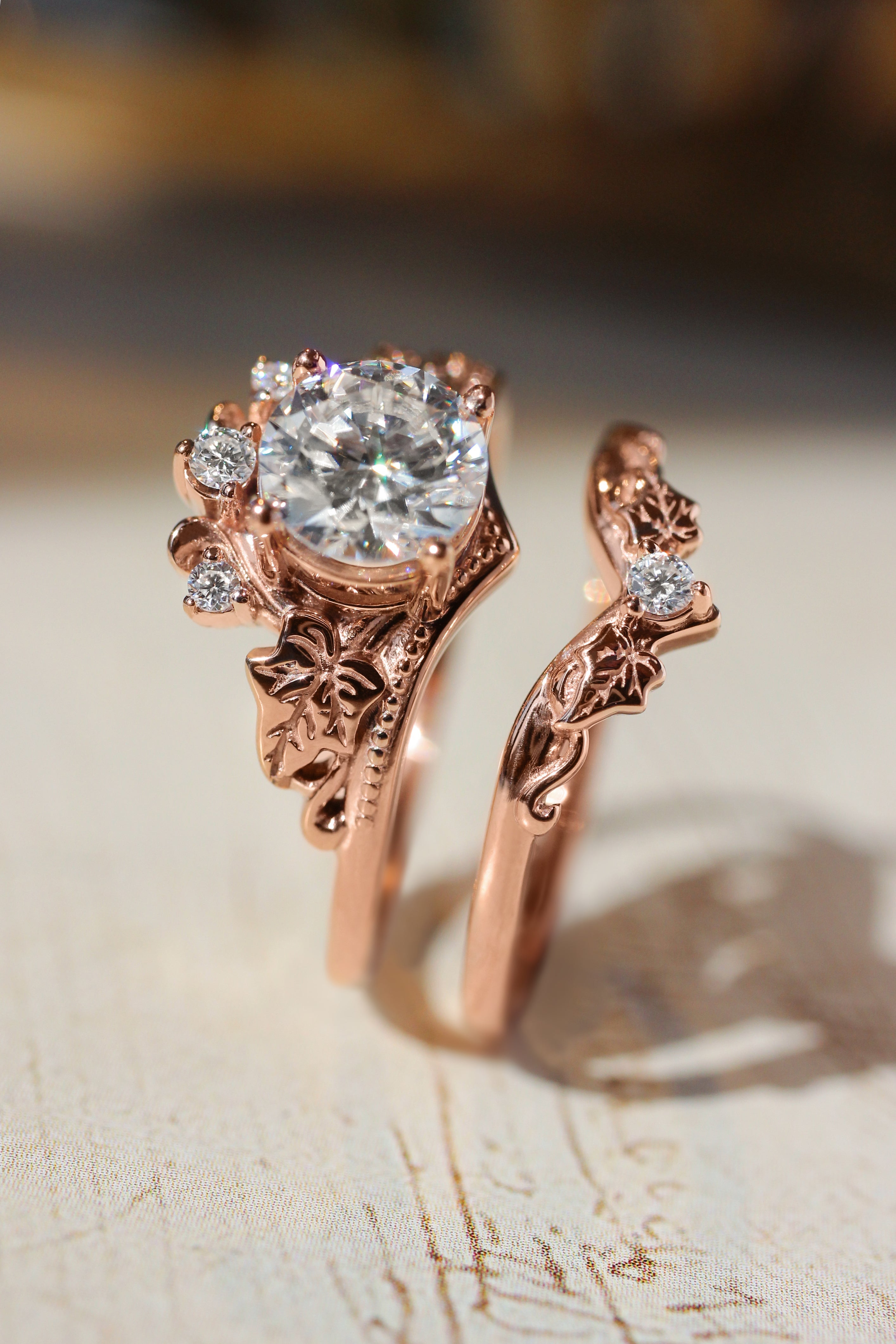 Carat Lab Grown Diamond Engagement Ring Rose Gold Bridal Ring