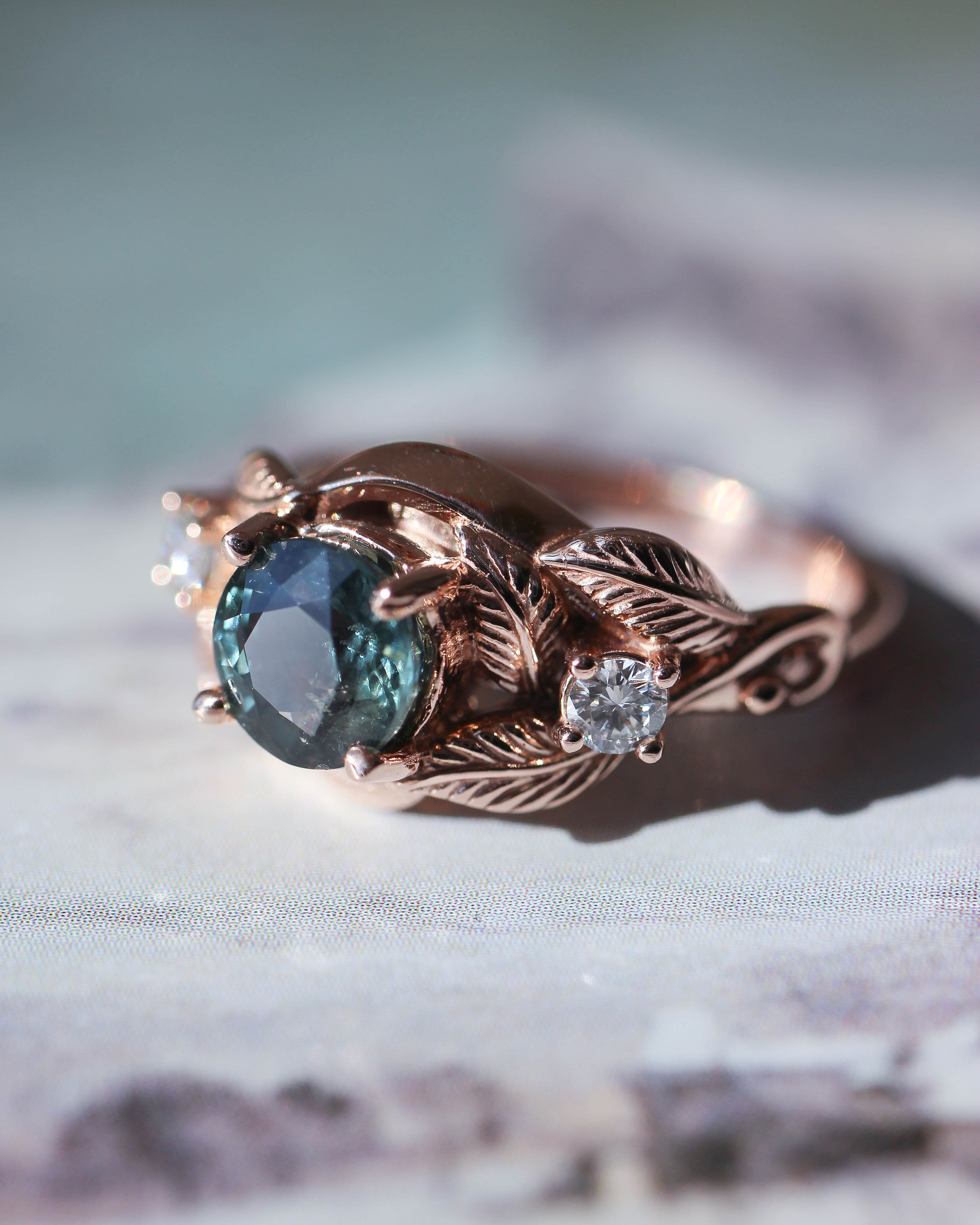 Azalea | custom ring setting, three gemstones ring - Eden Garden Jewelry™