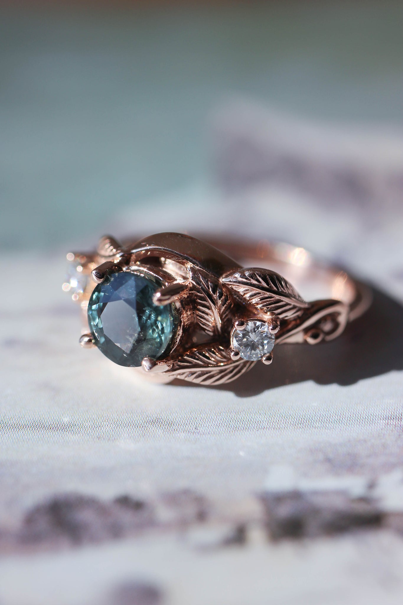 Azalea | custom ring setting, three gemstones ring - Eden Garden Jewelry™