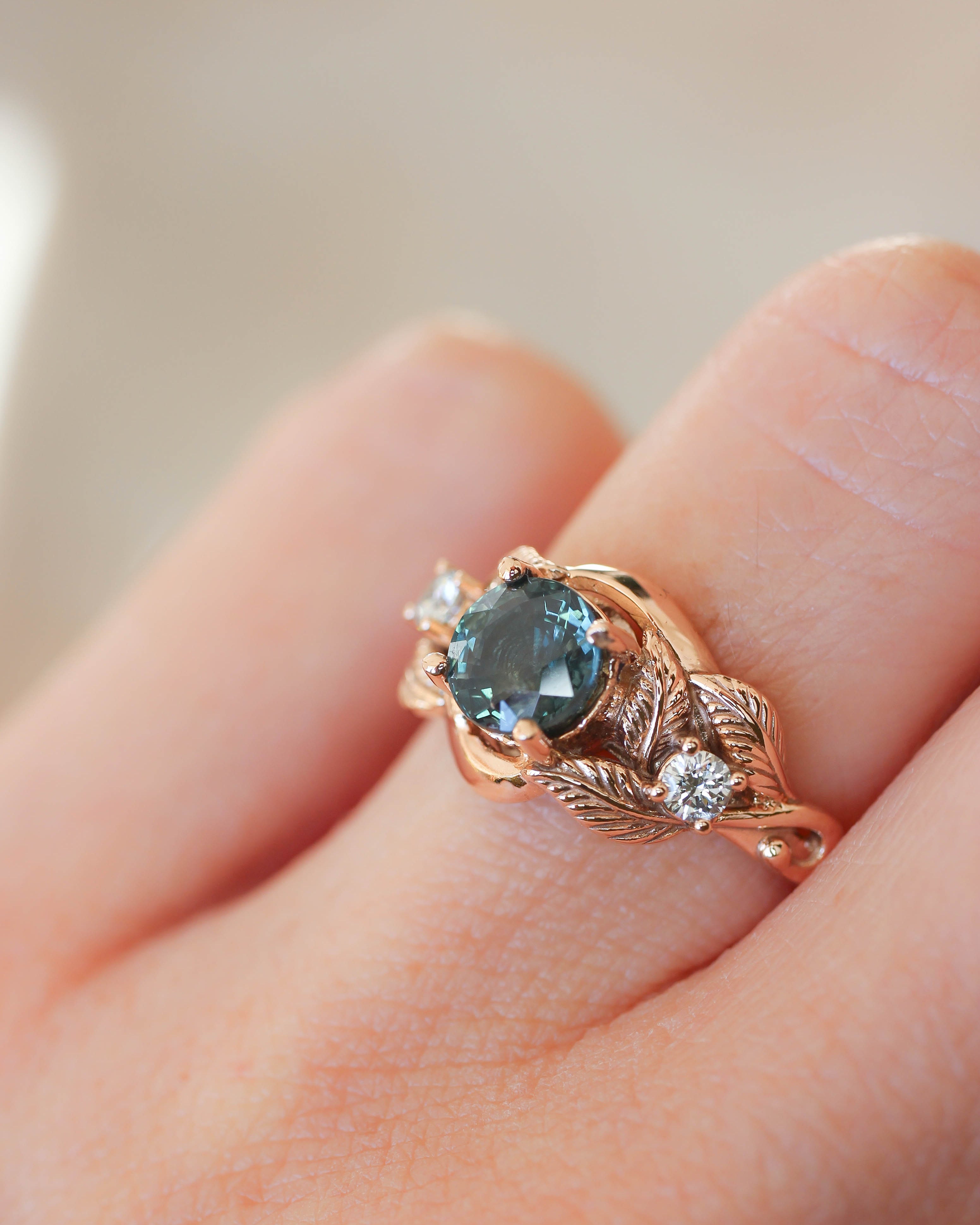 Azalea | custom ring setting, three gemstones ring - Eden Garden Jewelry™