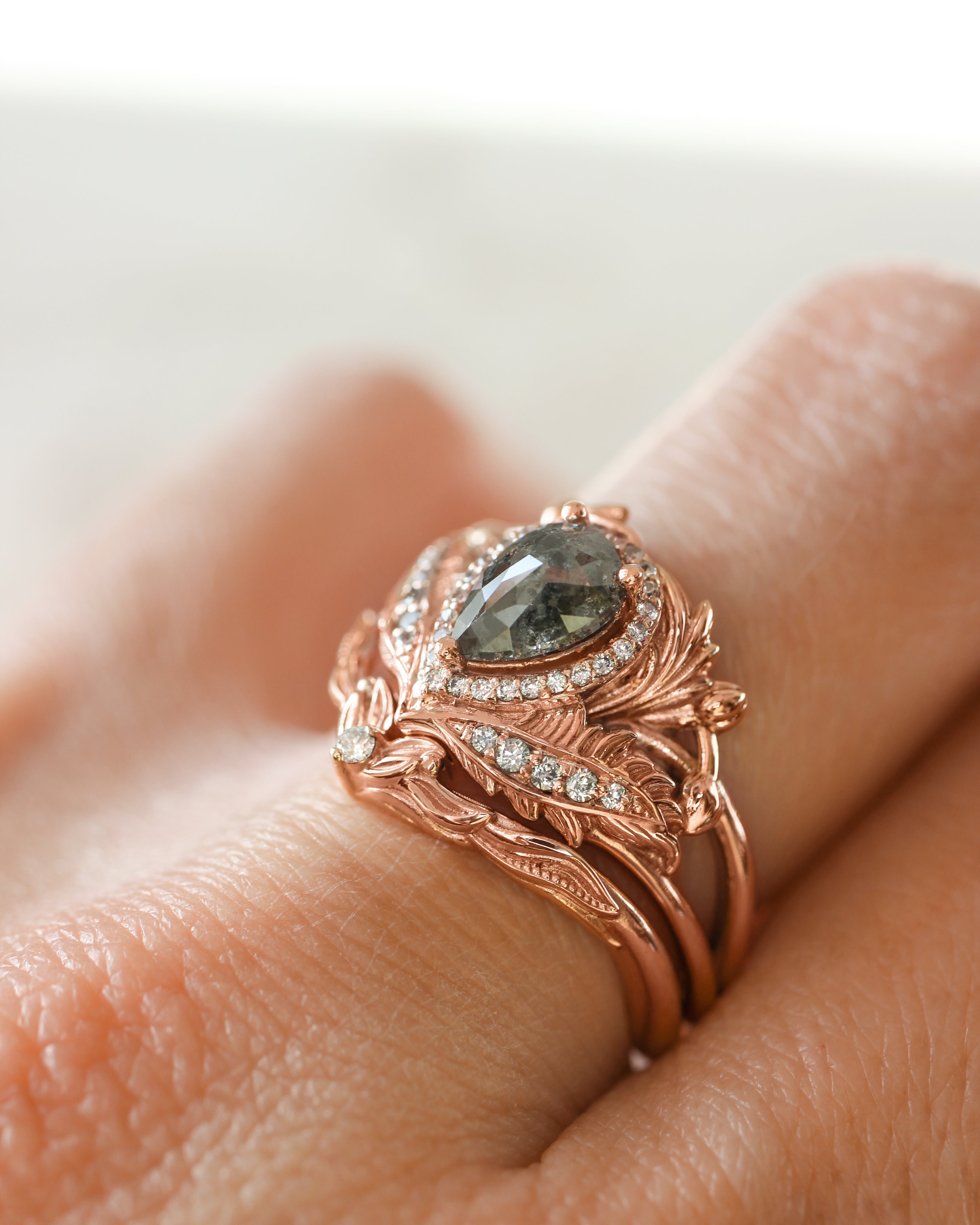 Adonis | pear cut gemstone setting with halo - Eden Garden Jewelry™