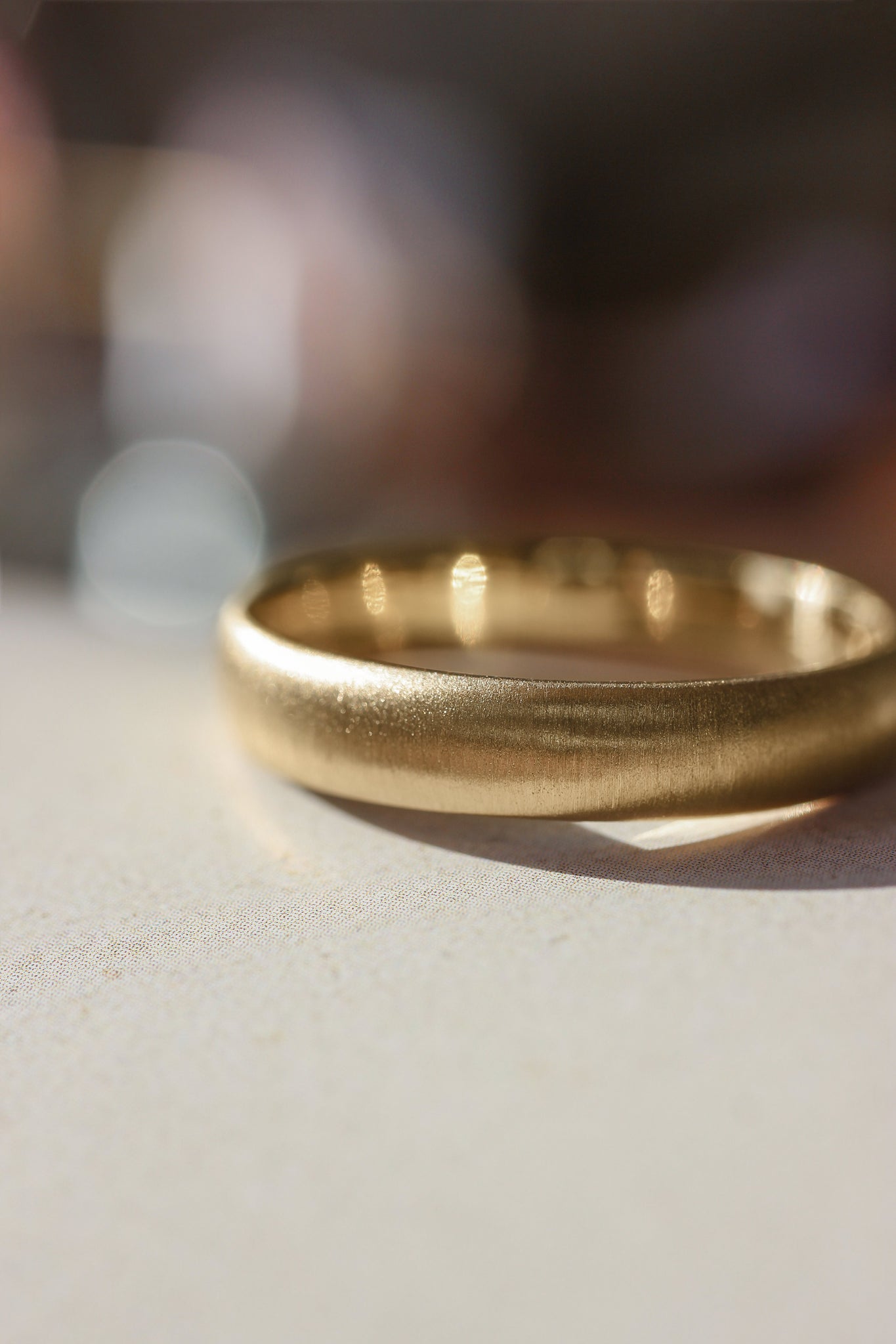 Satin finish gold ring, simple wedding band, 4 mm width - Eden Garden Jewelry™