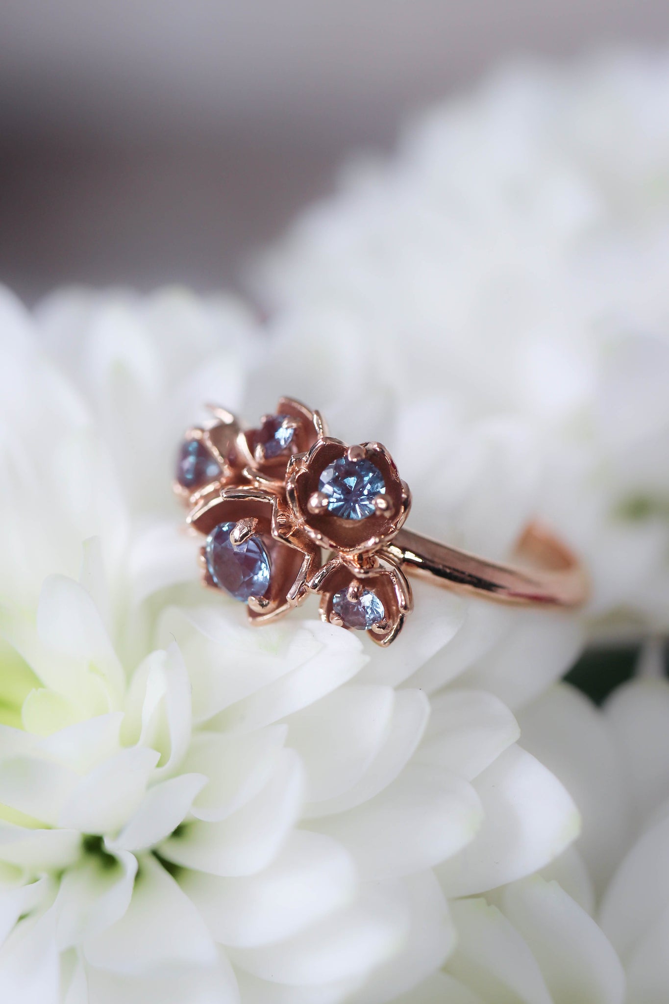 Lily of the valley ring with alexandrite - Eden Garden Jewelry™