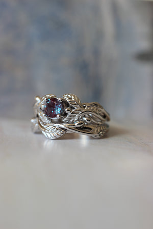 Cornus | custom engagement ring setting, round gemstone 5 mm - Eden Garden Jewelry™