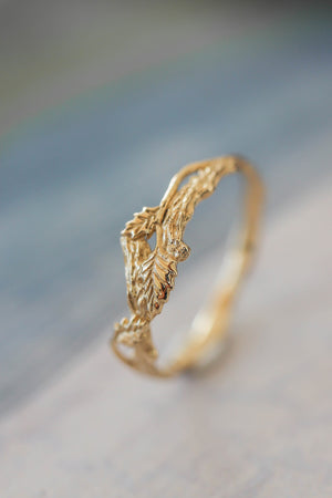 Branch wedding band, small wedding ring - Eden Garden Jewelry™