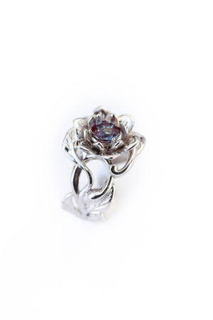 Flower engagement ring with alexandrite / Rosalia - Eden Garden Jewelry™