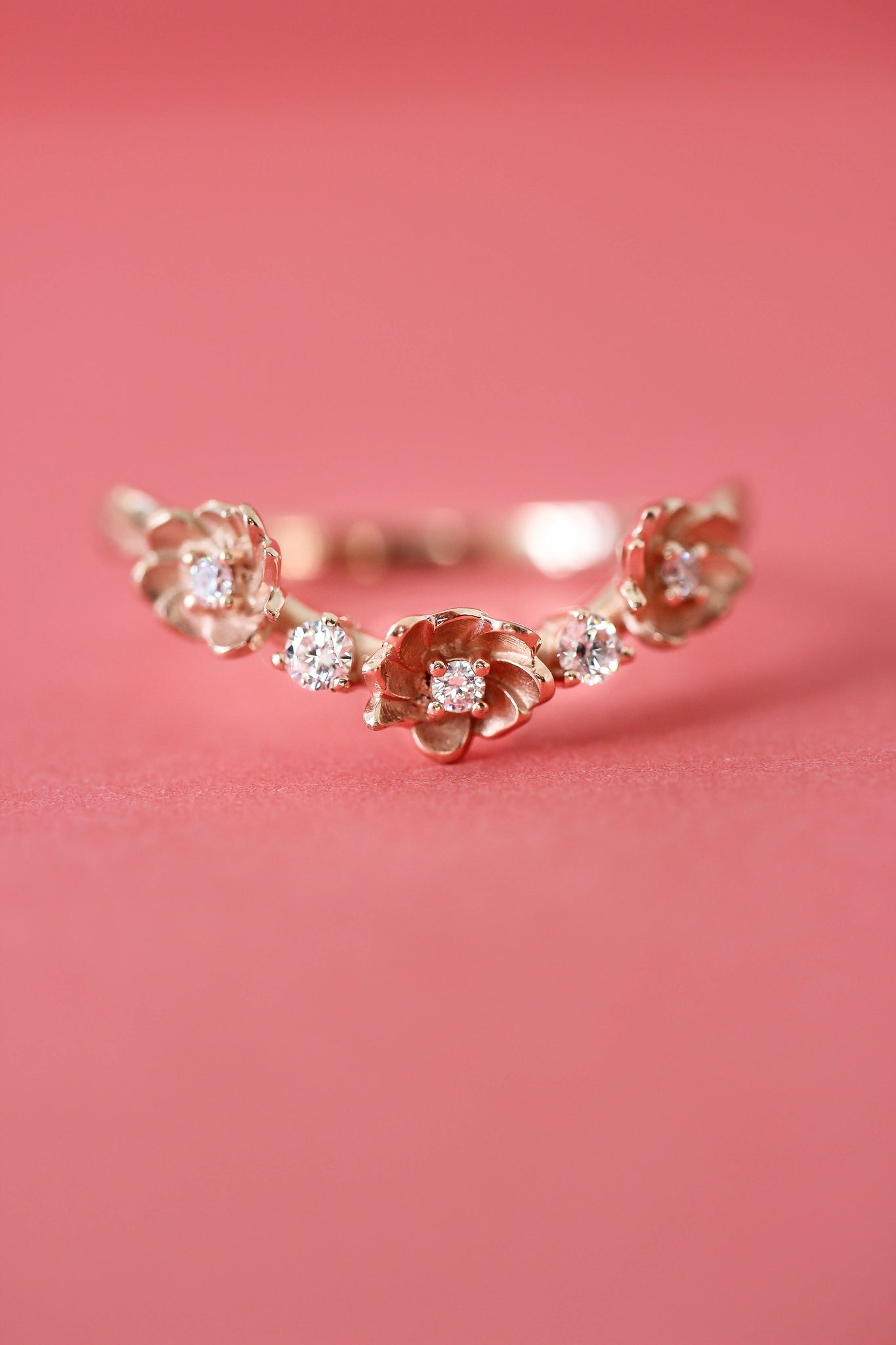 Bridal ring set with moissanites or diamonds / Adelina - Eden Garden Jewelry™
