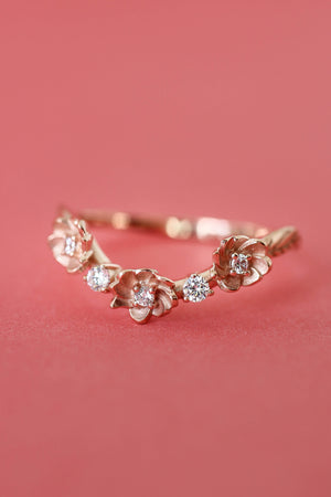 Bridal set with morganite and diamonds - Eden Garden Jewelry™