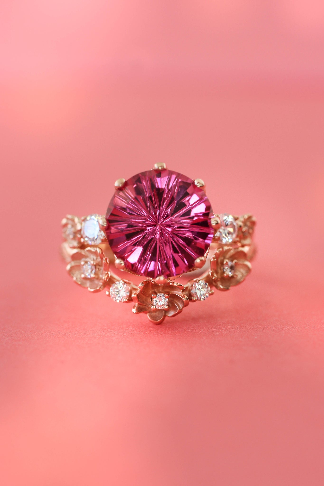 Fancy cut pink topaz engagement ring - Eden Garden Jewelry™