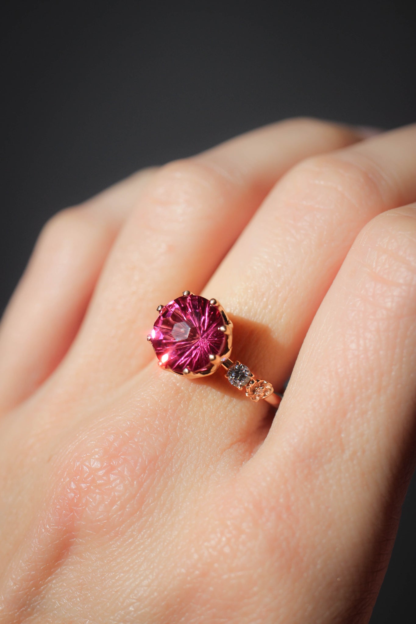 Fancy cut pink topaz engagement ring - Eden Garden Jewelry™