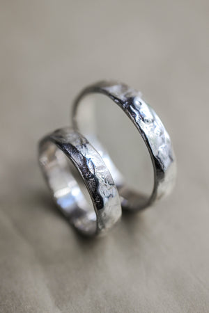 Wedding rings set for man and woman, white gold - Eden Garden Jewelry™