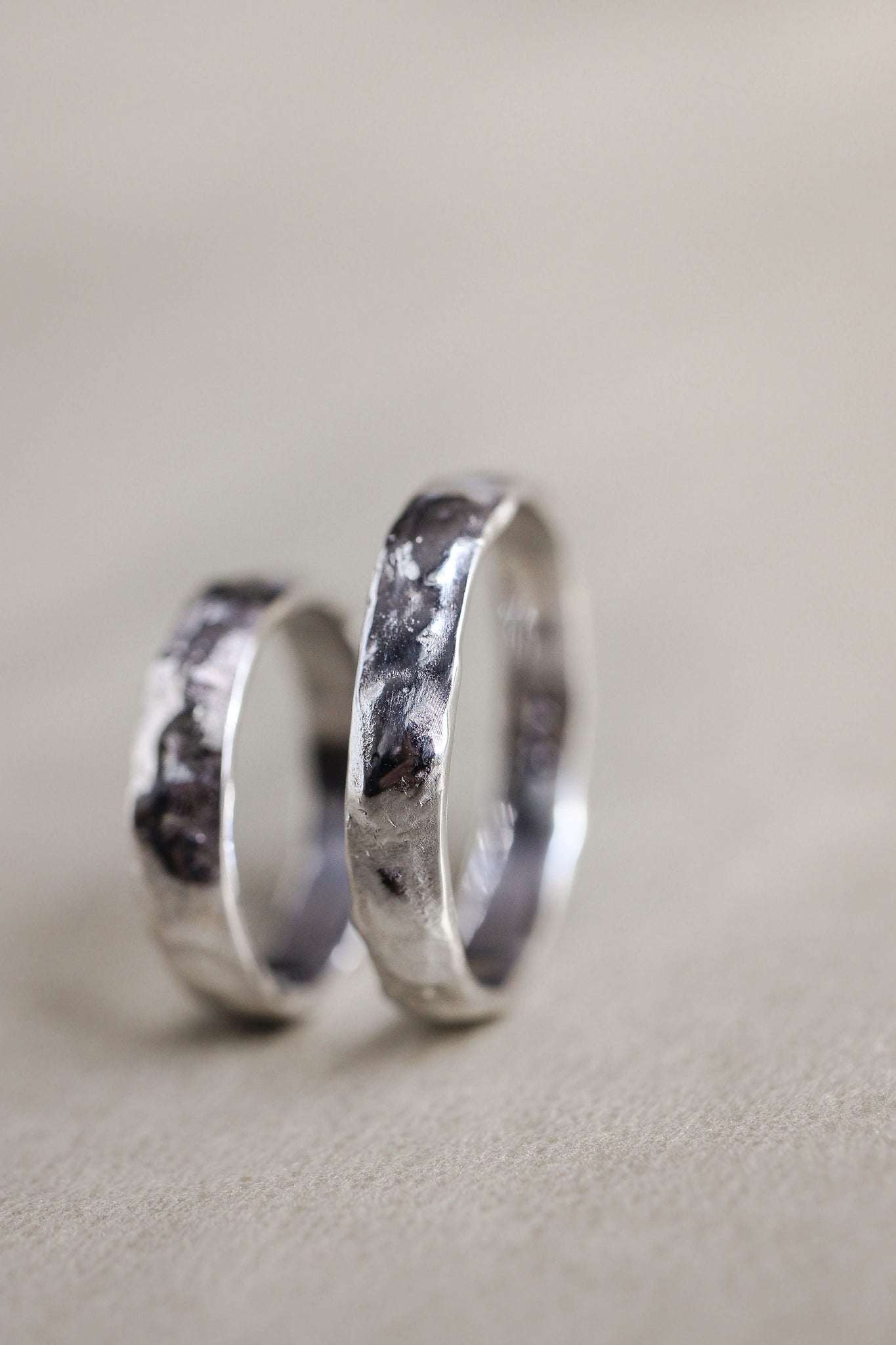Wedding rings set for man and woman, white gold - Eden Garden Jewelry™