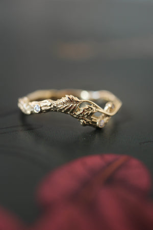 Diamond White Gold Wedding Ring Set, Prize Tea Rose