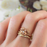 Branch wedding band with diamonds / matching band for rose ring - Eden Garden Jewelry™