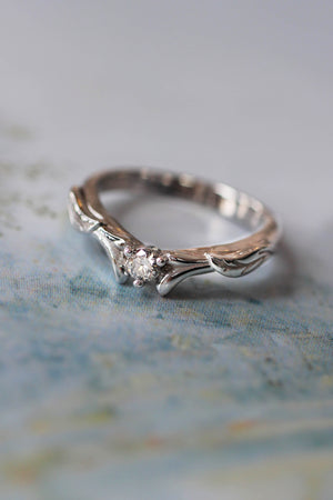 Bridal ring set with alexandrite and diamonds / Wisteria - Eden Garden Jewelry™
