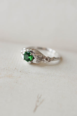 Lab emerald engagement ring / Azalea - Eden Garden Jewelry™