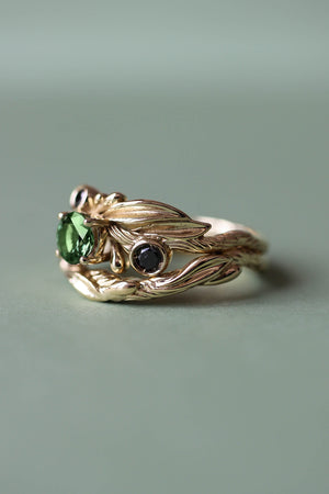 Olivia | custom ring setting, olive branch ring with 3 gemstones - Eden Garden Jewelry™