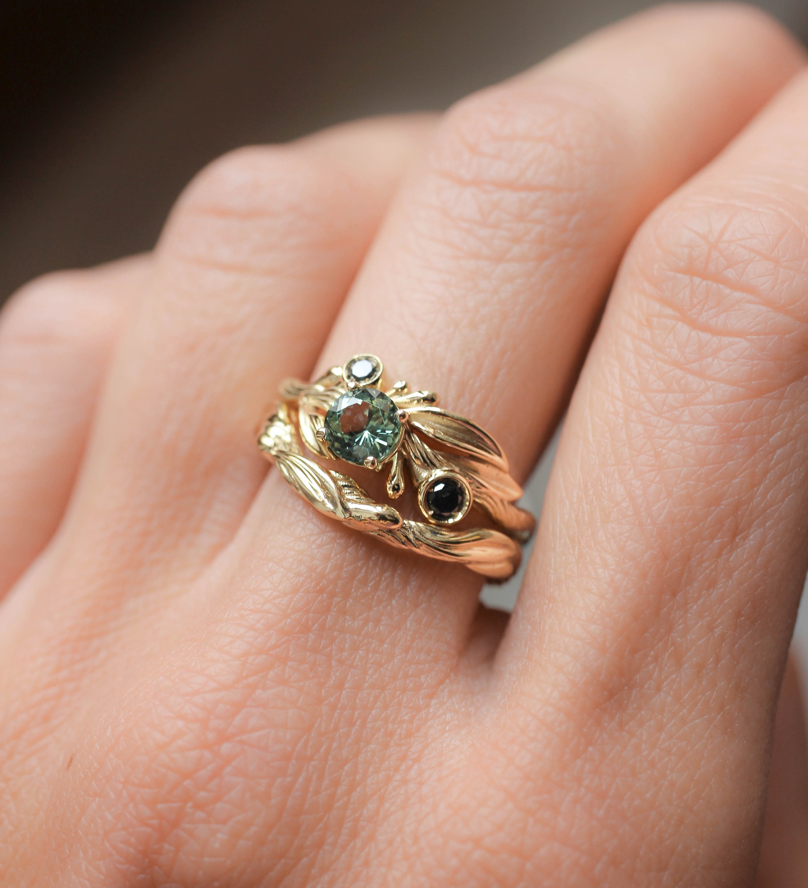 Twisted branch wedding ring, matching band for Olivia - Eden Garden Jewelry™