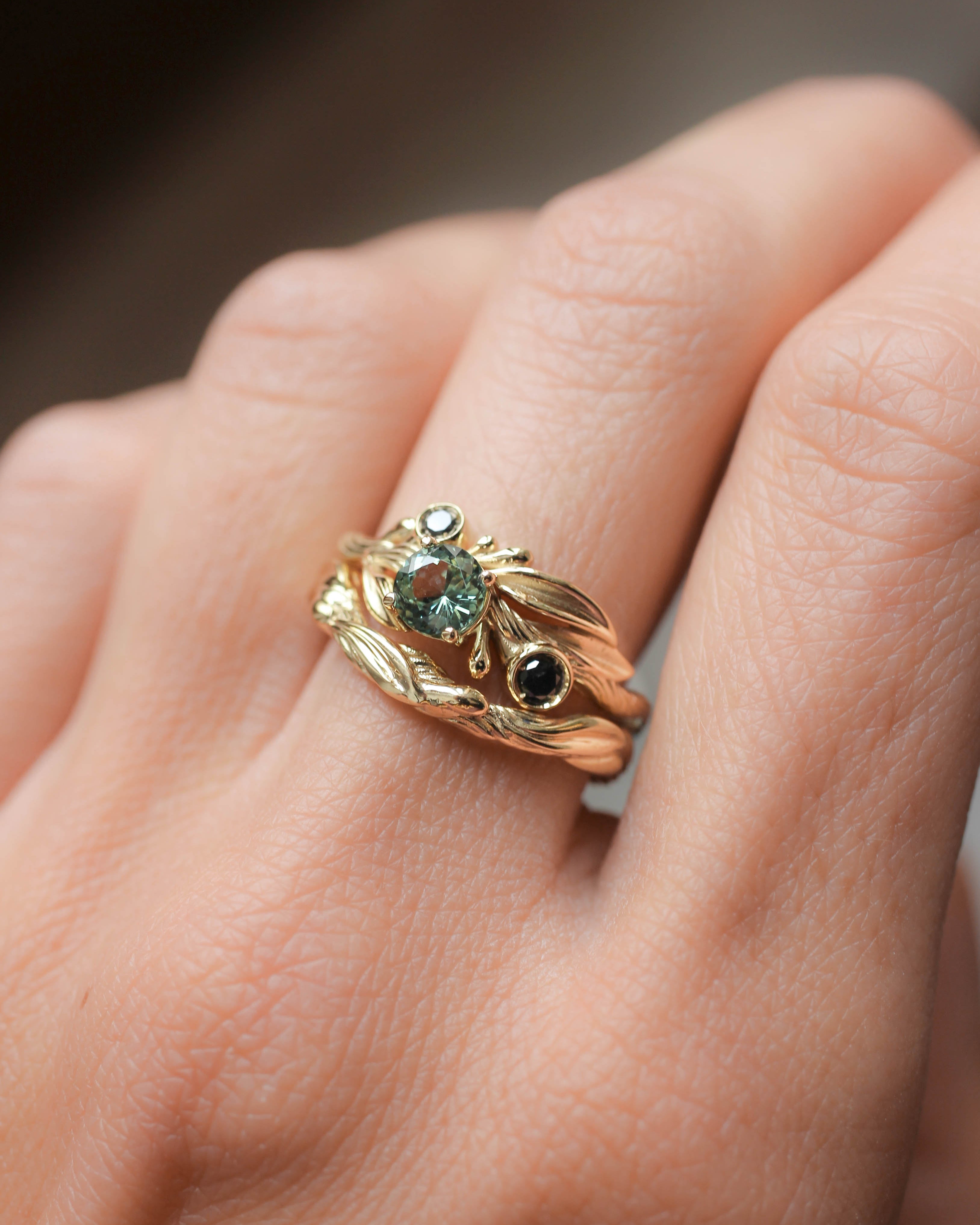 Twisted branch wedding ring, matching band for Olivia - Eden Garden Jewelry™