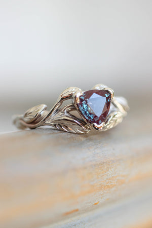 Branch engagement ring with alexandrite, nature inspired engagement ring