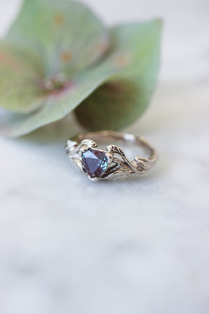Trillion cut alexandrite ring / Clematis - Eden Garden Jewelry™