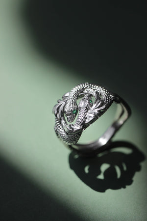 Ring of Barahir, two snakes statement ring - Eden Garden Jewelry™