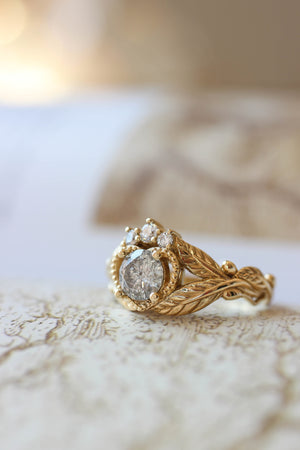 Salt and pepper diamond engagement ring, alternative Claddagh ring | Eden  Garden Jewelry™
