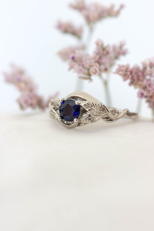 Natural sapphire engagement ring / Azalea - Eden Garden Jewelry™